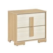 City Avenue Two-Tone Contemporary Nightstand with Natural Wood Grain Finish