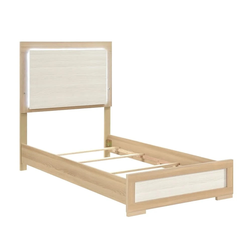 City Avenue Two-Tone Contemporary Youth 5-Piece Bedroom Set with Natural Wood Grain Finish (Twin/Full)
