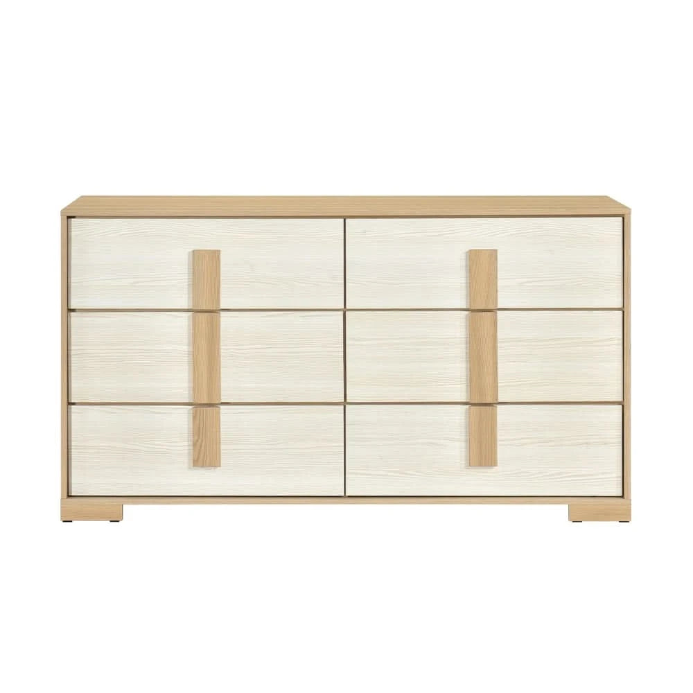 City Avenue Two-Tone Contemporary 5-Piece Bedroom Set with Natural Wood Grain Finish (Queen/King)