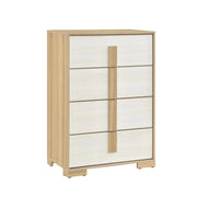 City Avenue Two-Tone Contemporary 4-Drawer Chest with Natural Wood Grain Finish