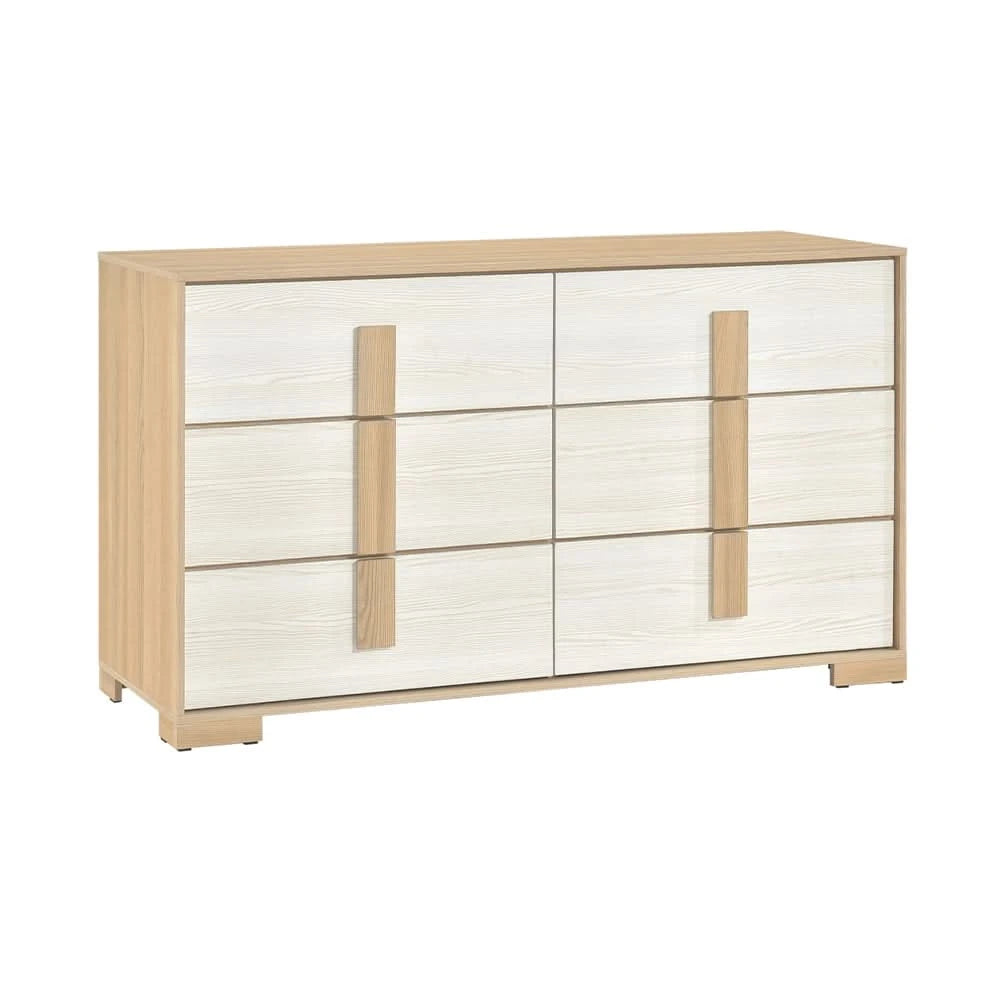 City Avenue Two-Tone Contemporary Youth 5-Piece Bedroom Set with Natural Wood Grain Finish (Twin/Full)