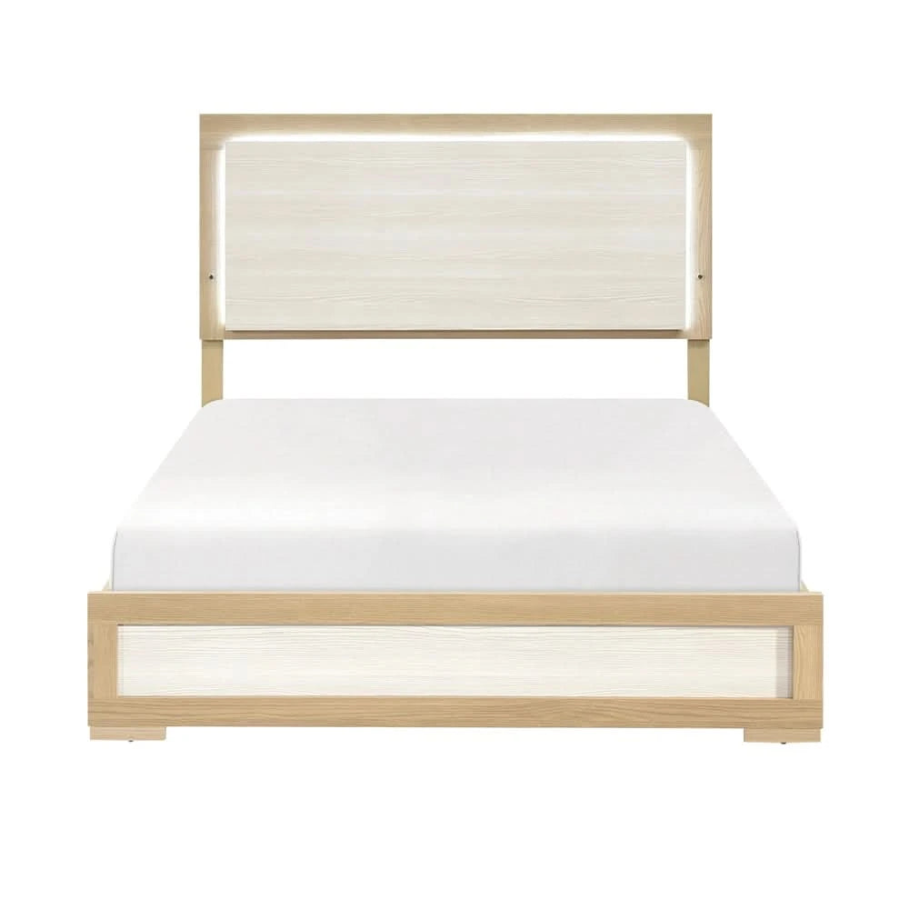 City Avenue Two-Tone Contemporary 9PC Queen Bedroom Package with Mattress & Comforter Set