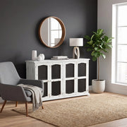 Bristol White and Brown 4-Door Console Cabinet