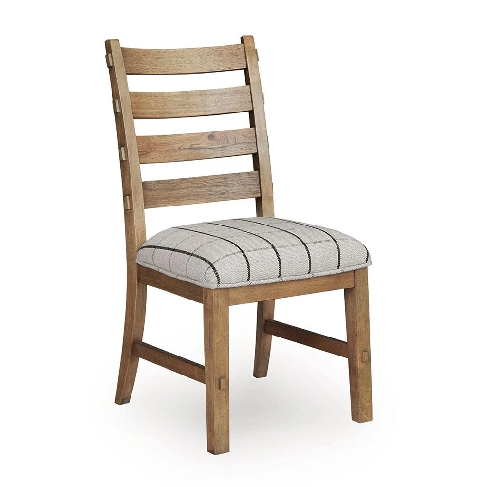 Country Living Natural Brown 5-Piece Round Dining Set with Upholstered Chairs