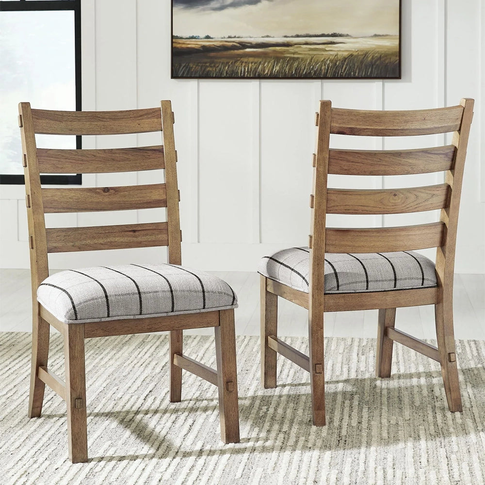 Country Living Brown Rustic Farmhouse Upholstered Side Chair