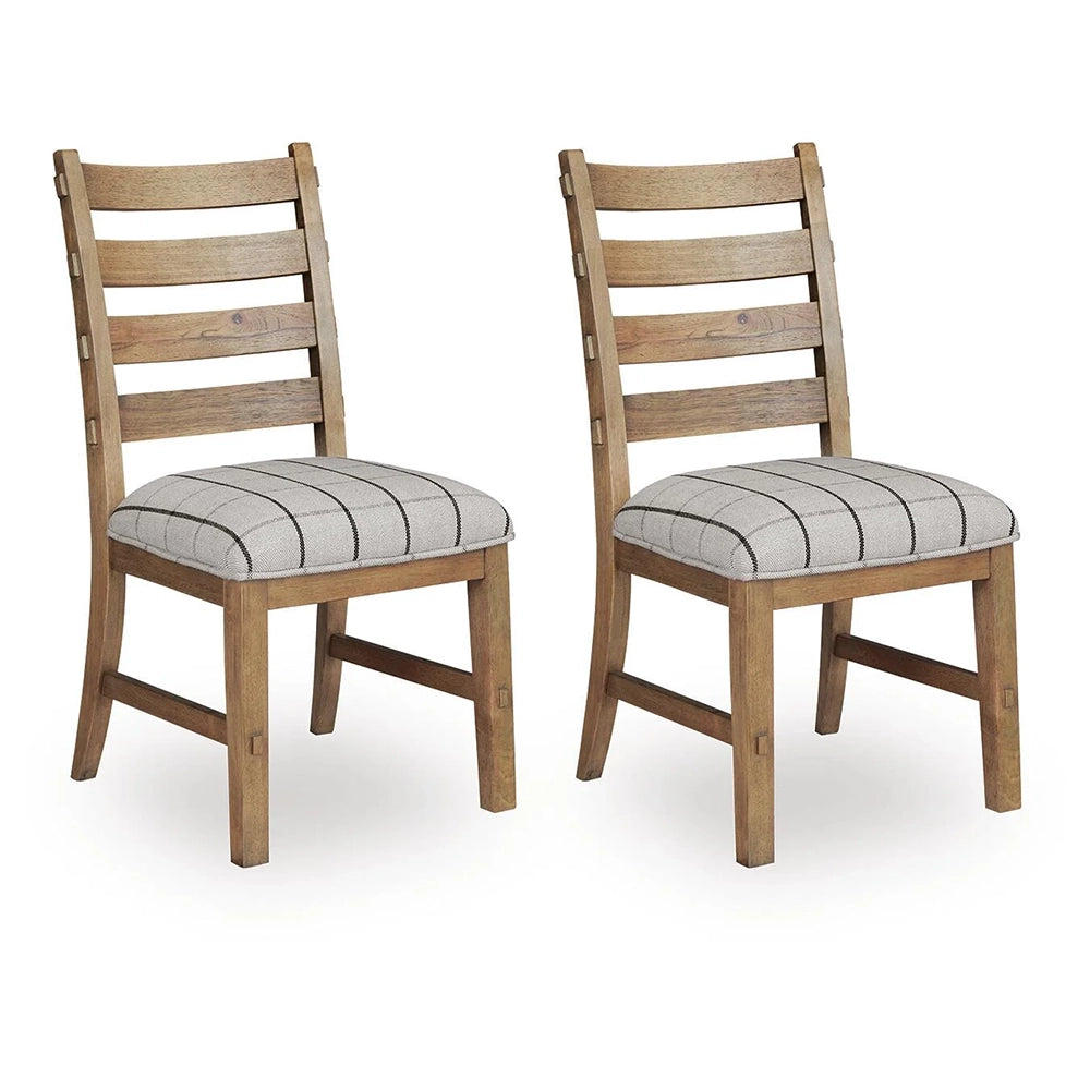 Country Living Natural Brown 5-Piece Round Dining Set with Upholstered Chairs