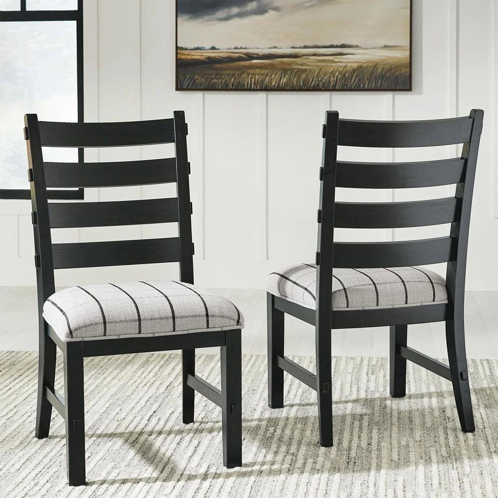 Country Living Black Rustic Farmhouse Upholstered Side Chair