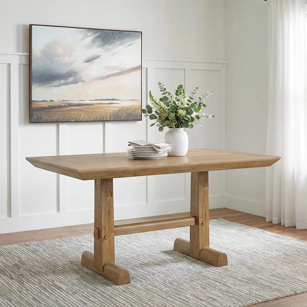Country Living Natural Brown Rustic Farmhouse Counter Height Dining Table