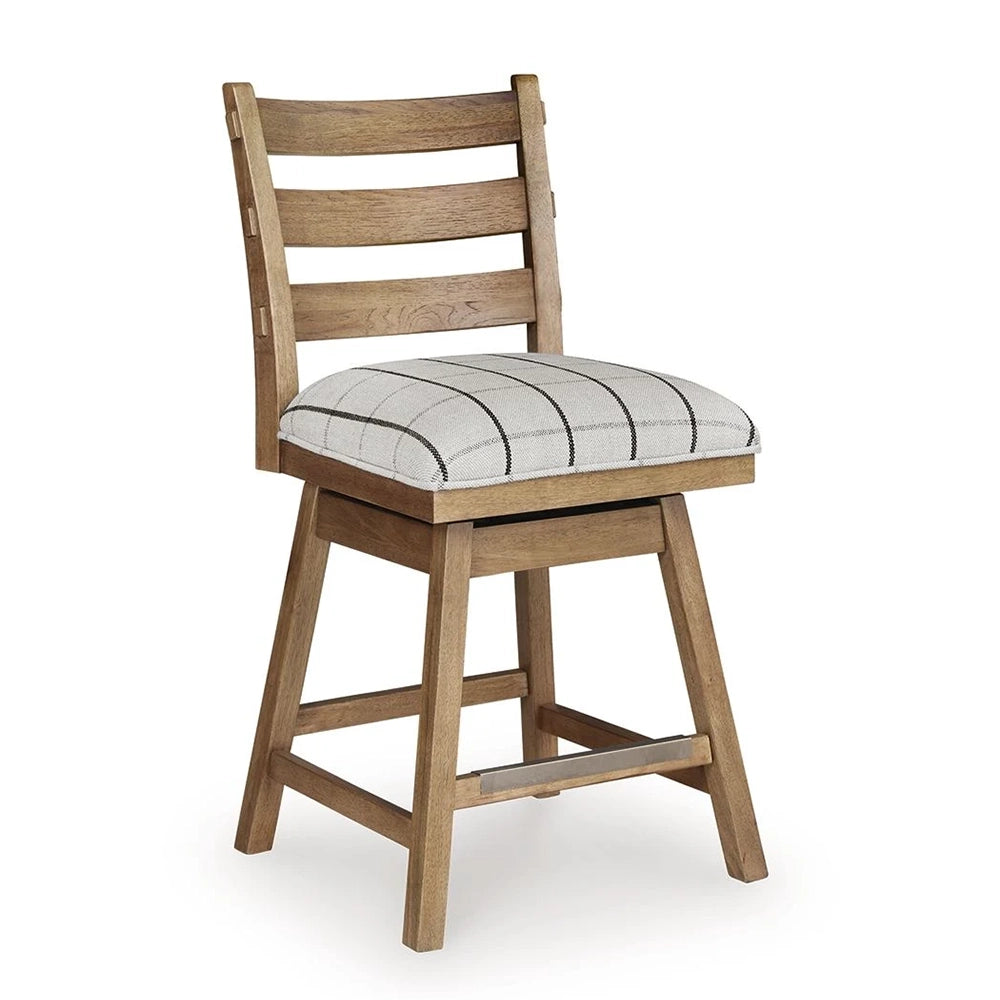 Country Living Brown Rustic Farmhouse 7-Piece Counter Height Dining Set with 6 Swivel Stools