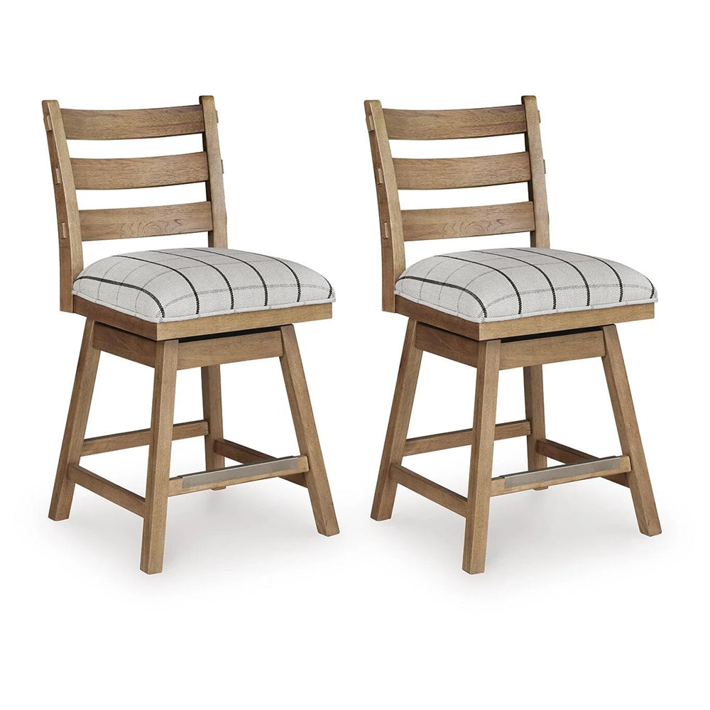 Country Living Brown Rustic Farmhouse 7-Piece Counter Height Dining Set with 6 Swivel Stools