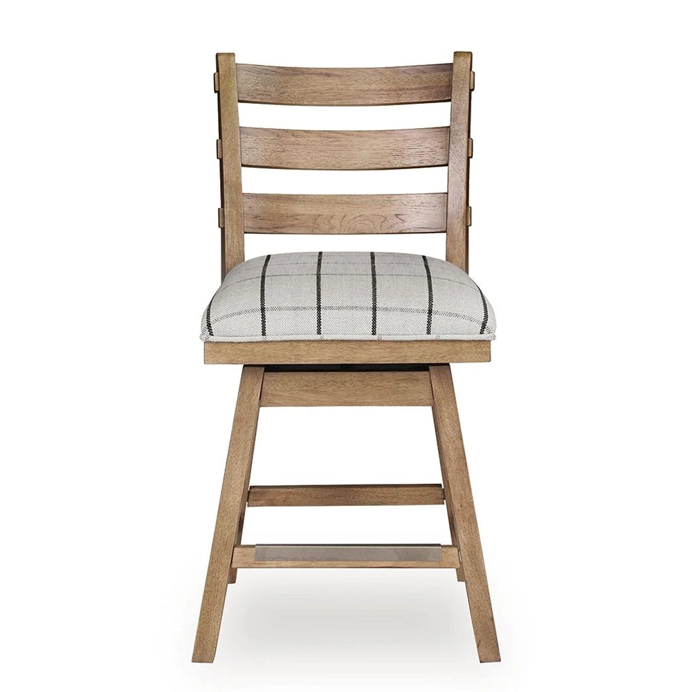 Country Living Brown 24-Inch Swivel Counter Height Stool with Upholstered Seat