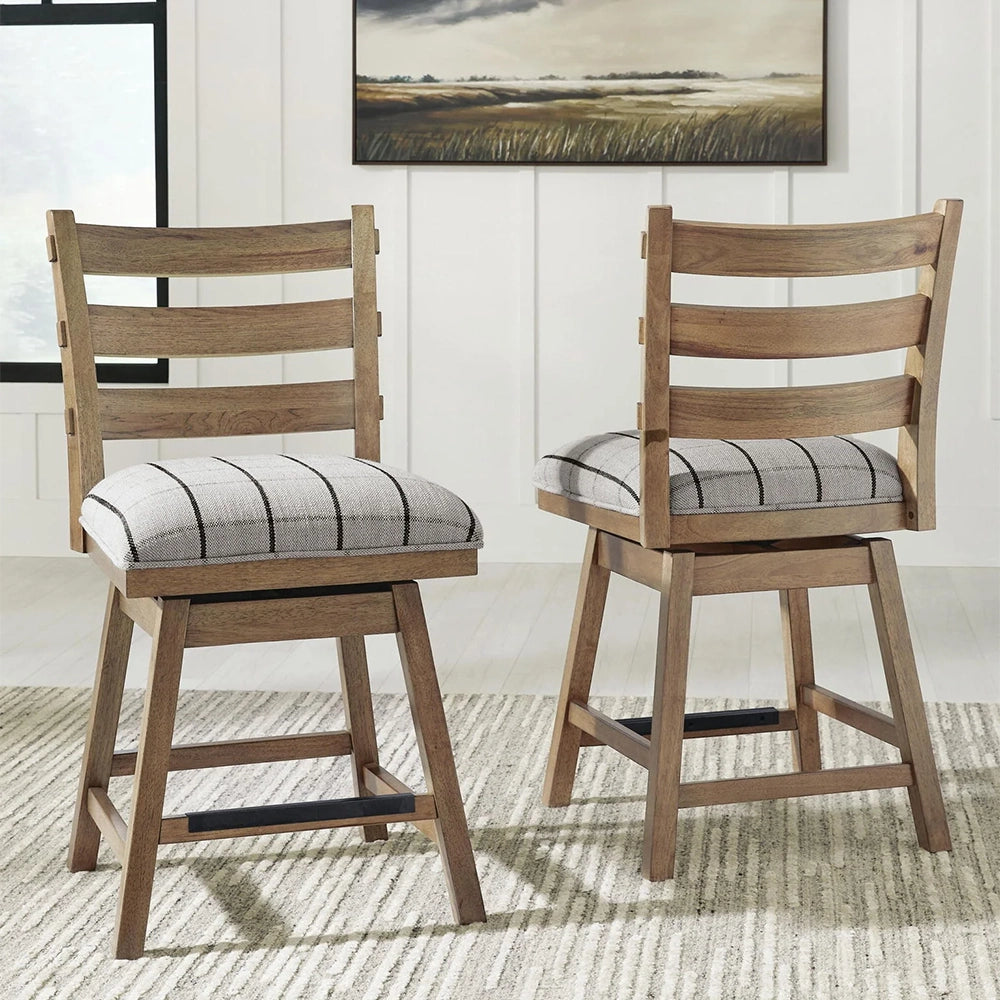 Country Living Brown 24-Inch Swivel Counter Height Stool with Upholstered Seat