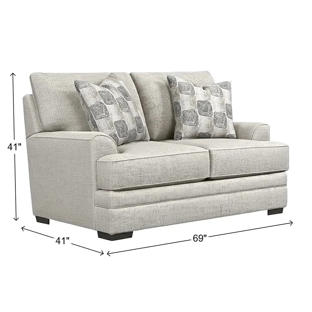 Room Package - Crosby Dove Contemporary Sofa and Loveseat Living Room Package with Coffee Table Set & Rug