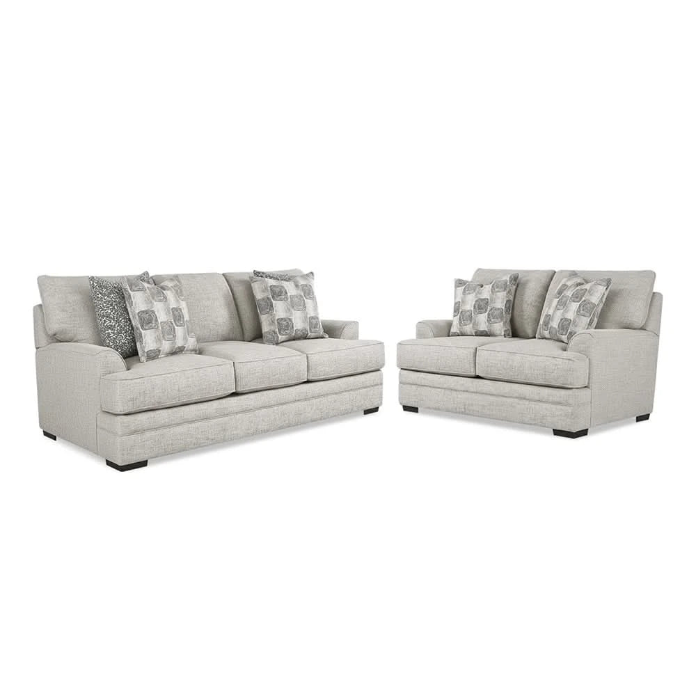 Crosby Dove Contemporary 2PC Living Room Set with Sofa and Loveseat