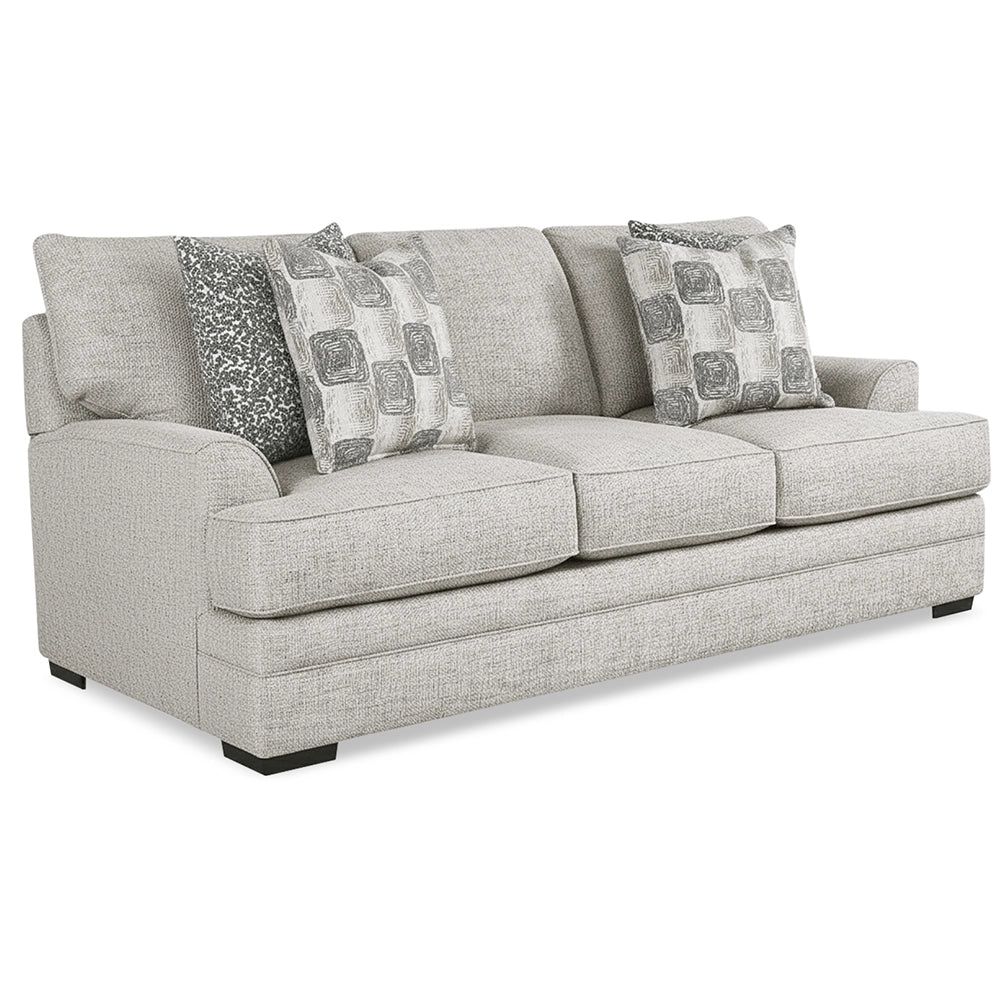 Crosby Dove Contemporary Queen Sofa Sleeper with Track Arms and Accent Pillows