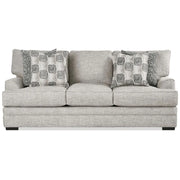 Crosby Dove Contemporary Sofa with Track Arms and Accent Pillows