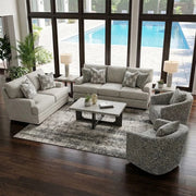 Room Package - Crosby Dove Contemporary Sofa and Loveseat Living Room Package with Coffee Table Set & Rug