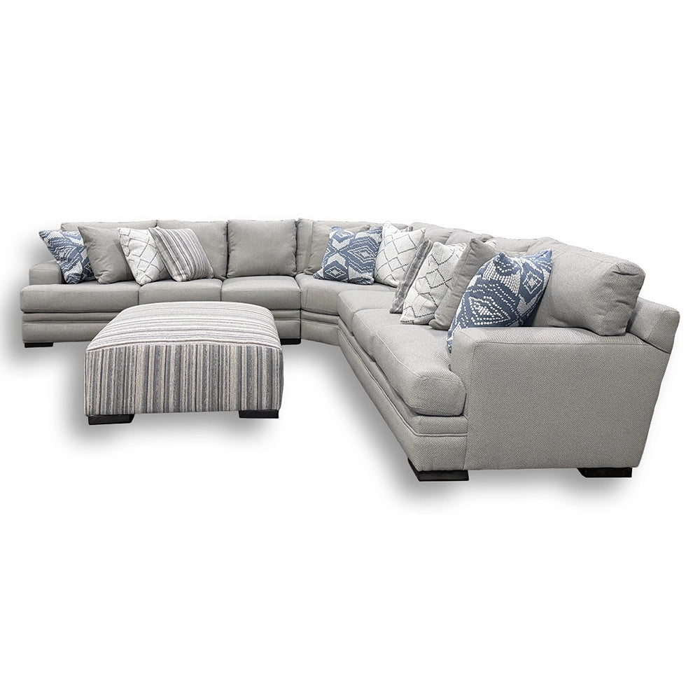 Lonestar Grey Contemporary 3-Piece Sectional with Plush Cushions
