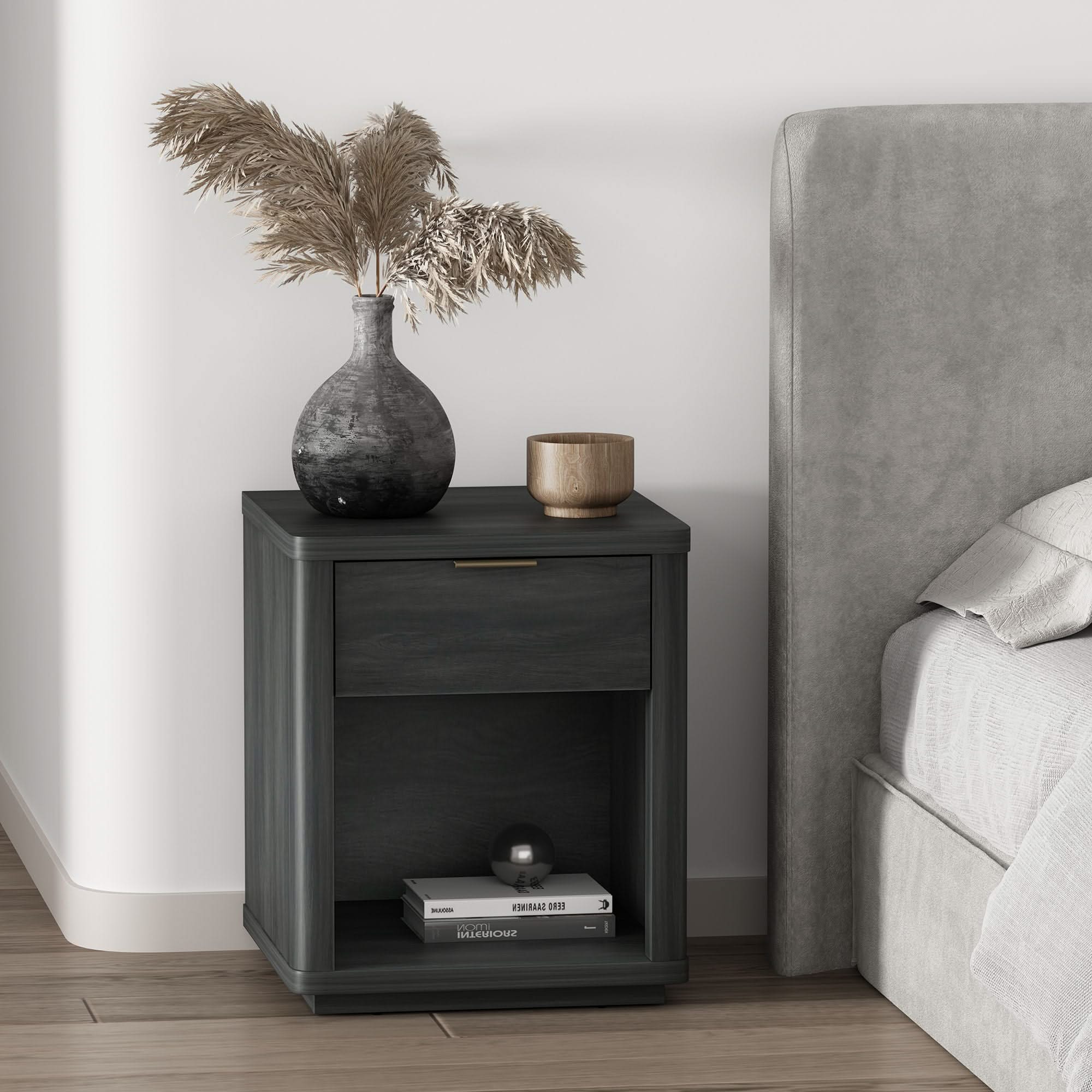 Evelyn - Nightstand With 1 Drawer And Open Shelf
