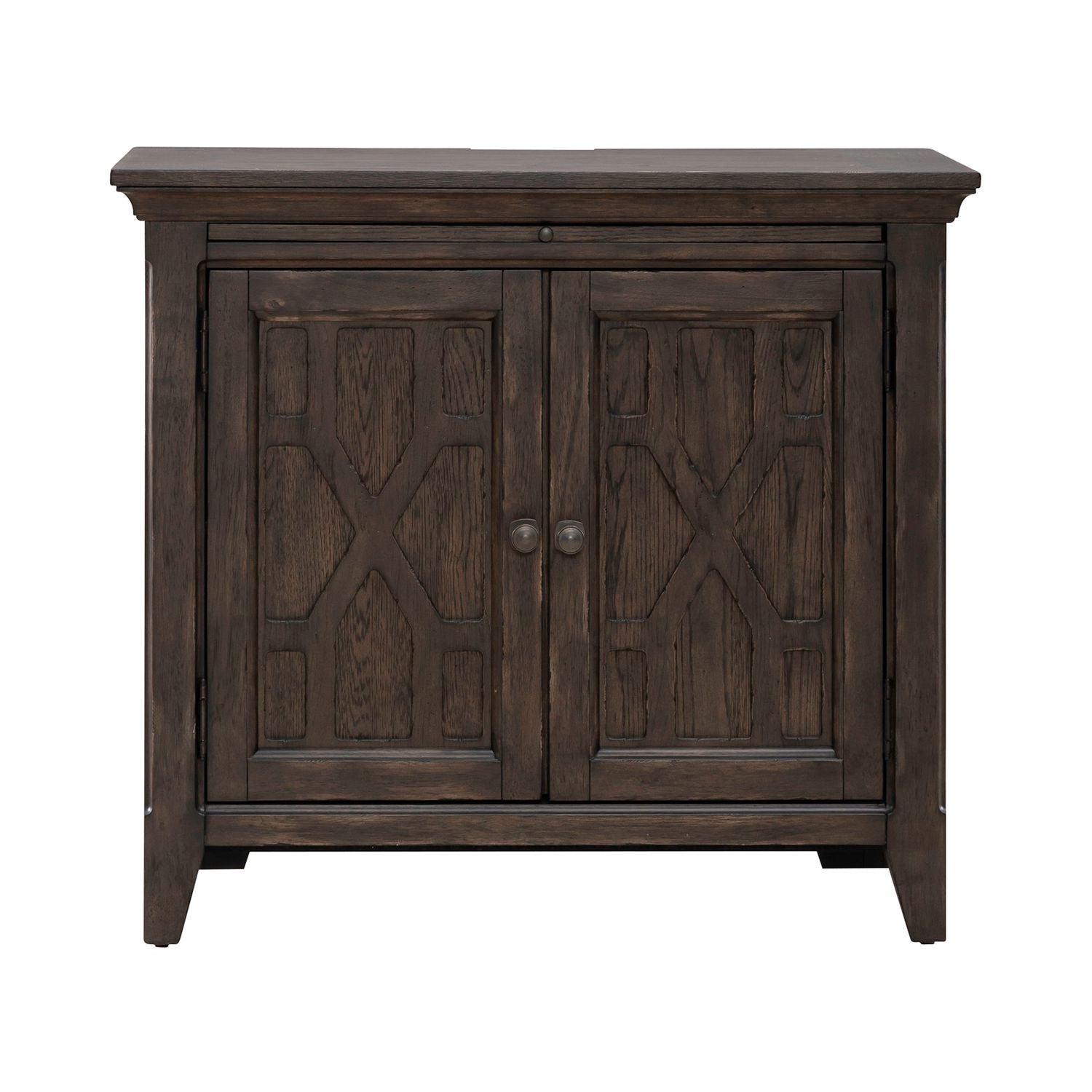Paradise Valley - 2 Door Bedside Chest With Charging Station - Saddle Brown