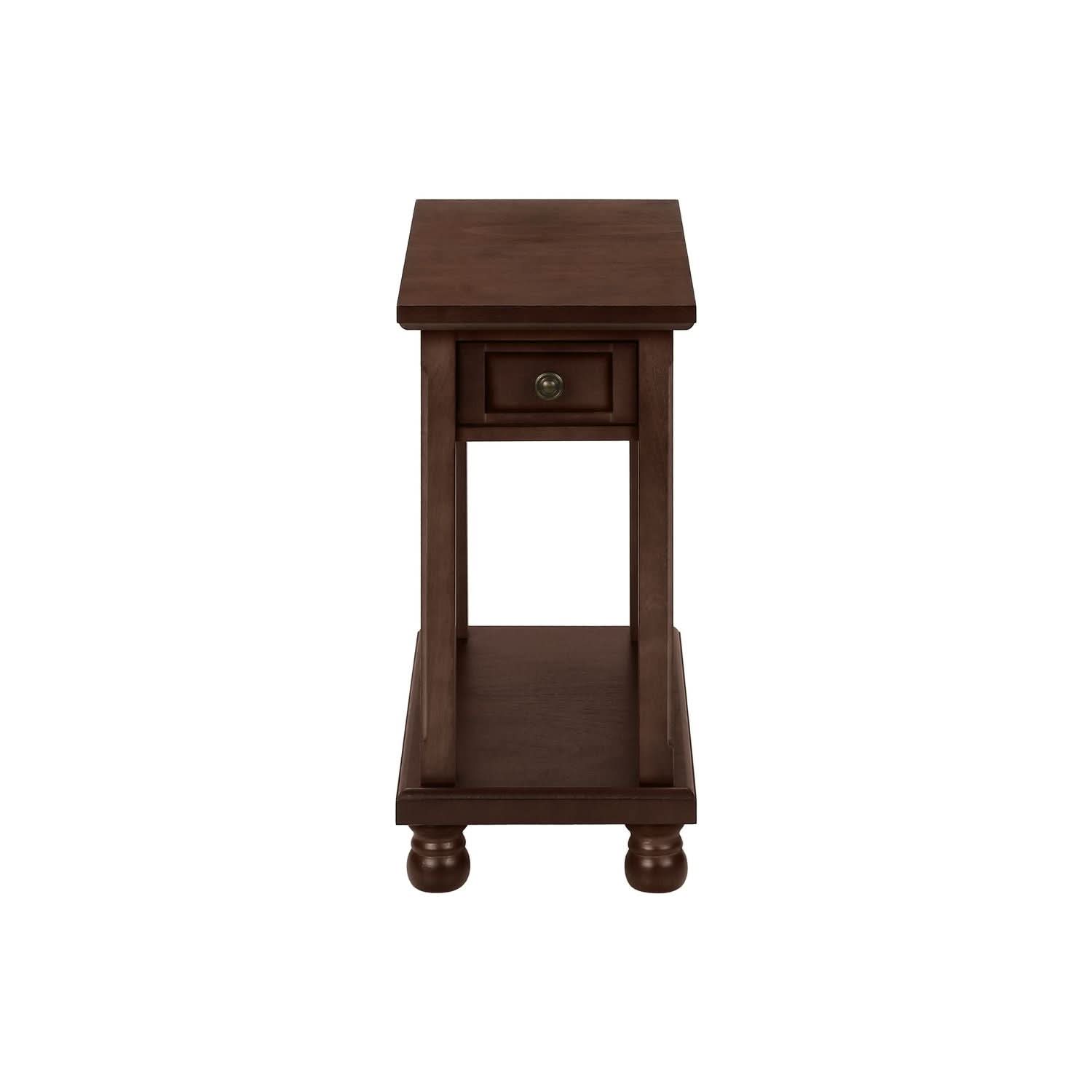 Accent End Table, Storage Drawer, Traditional - Espresso