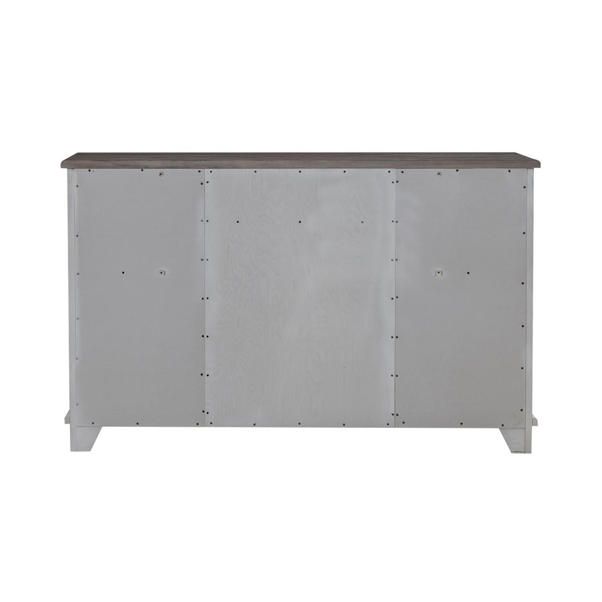River Place - 2 Door 9 Drawer Dresser - Riverstone White & Tobacco