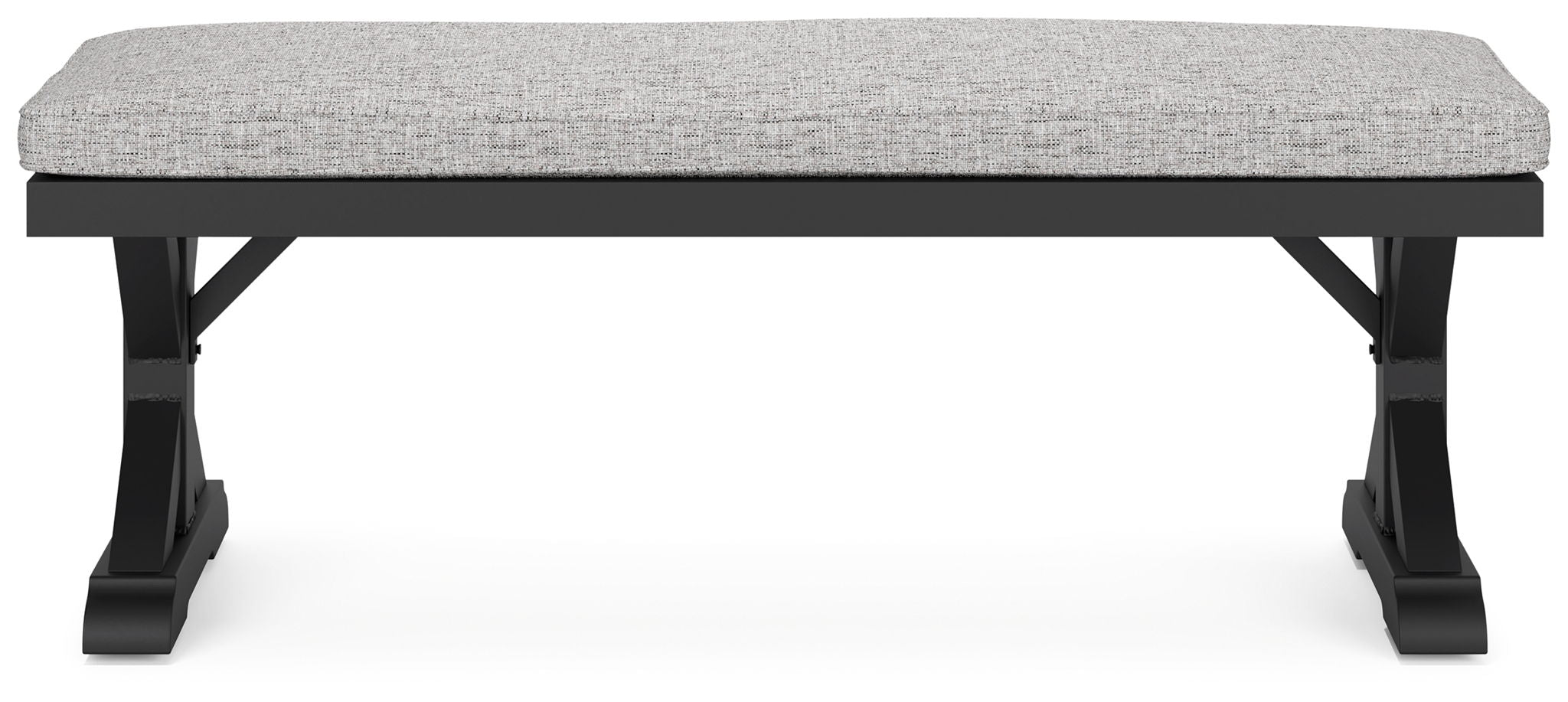 Beachcroft - Bench With Cushion - Black / Light Gray