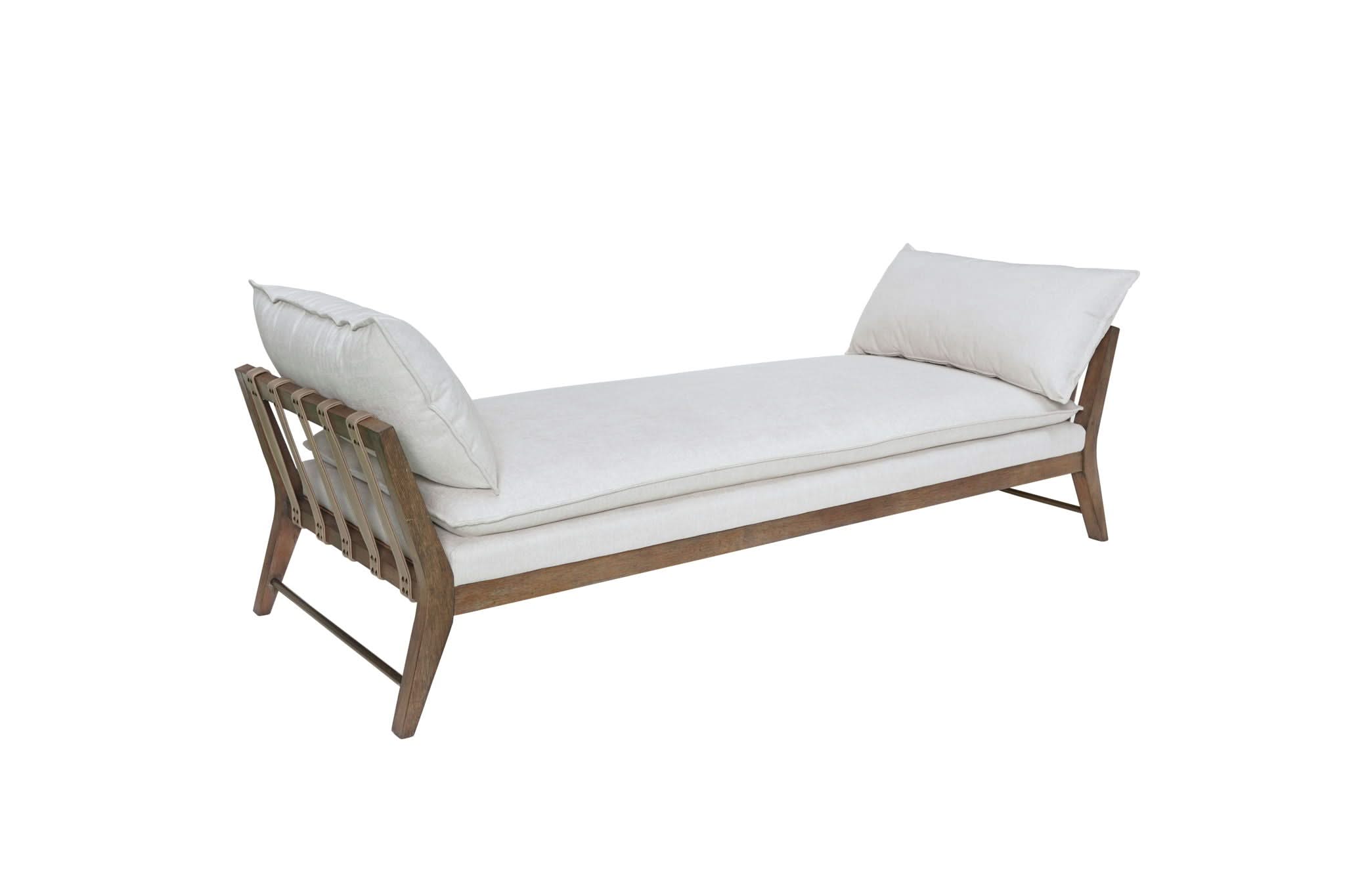 Daybed With Strap Detail - White