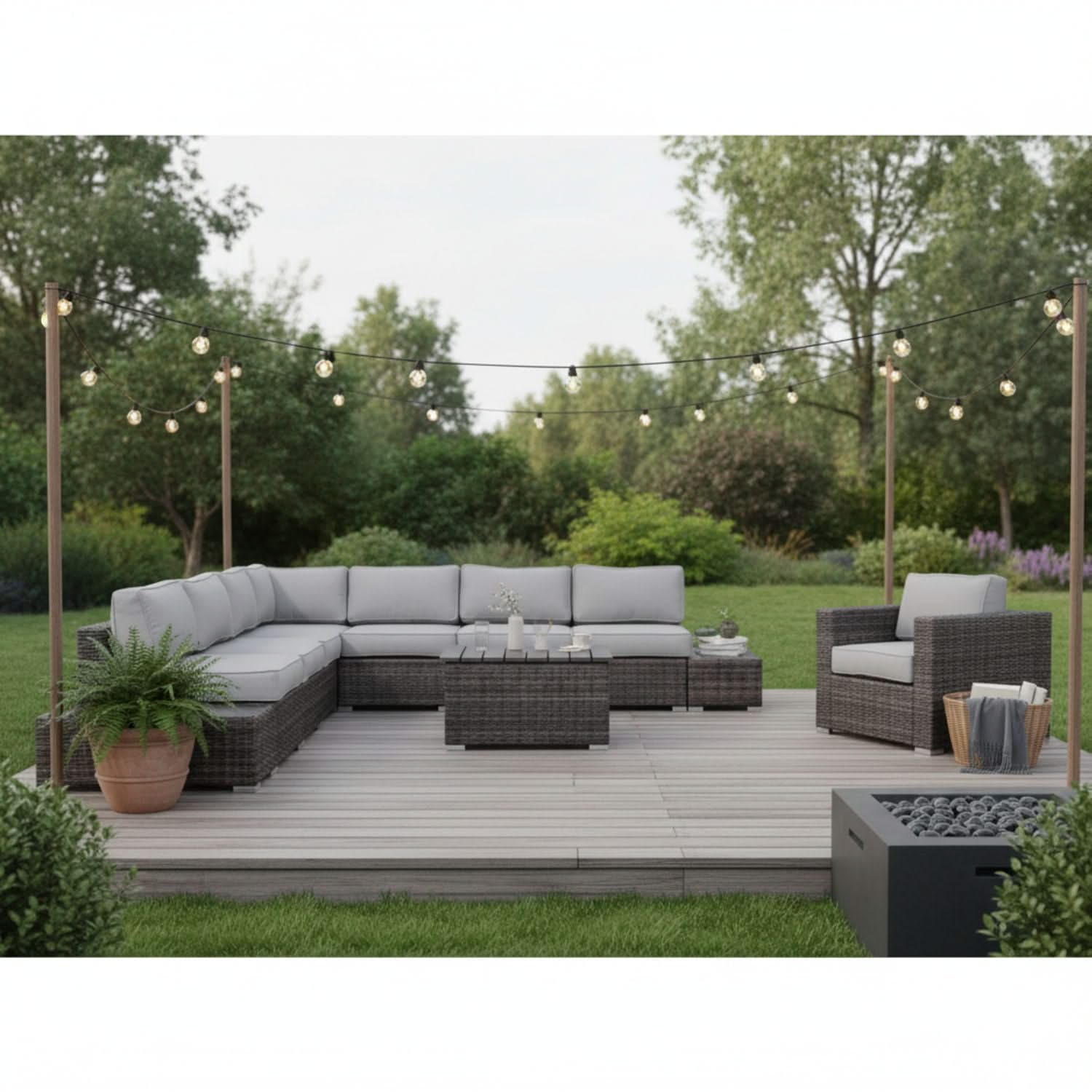 Stylish Entertainment Sectional Set, Outdoor Living