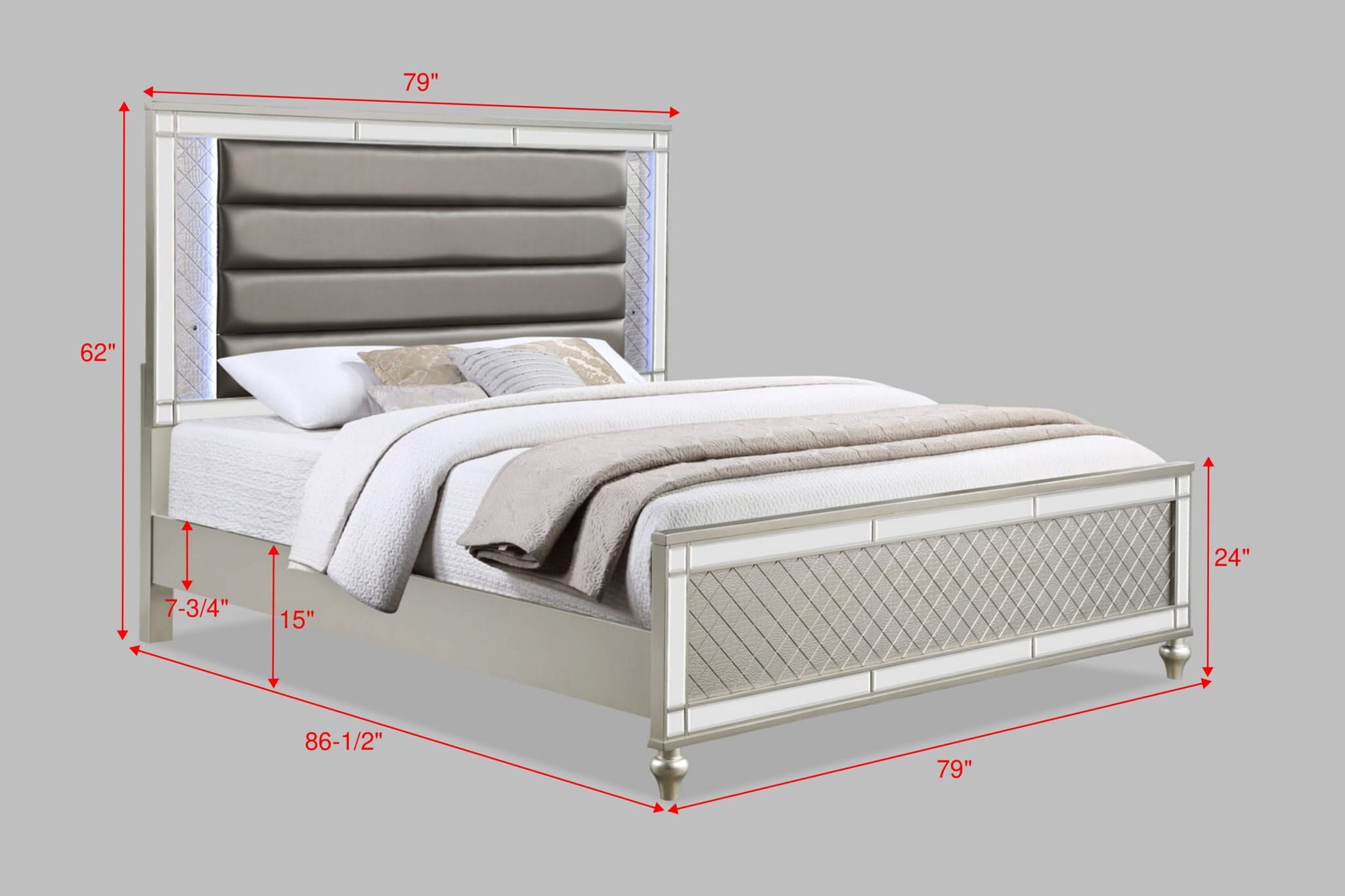 Cristian - King Upholstered Bed - Champagne