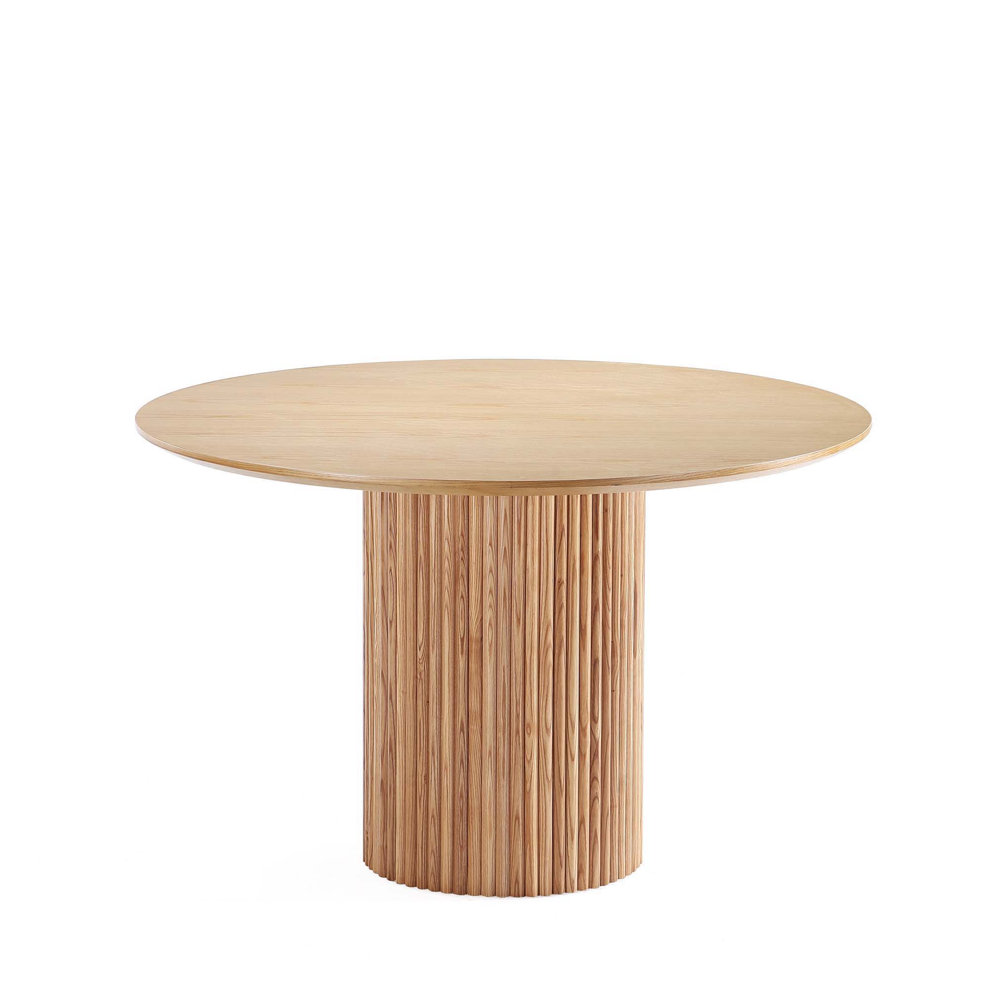 Hathaway - Round Dining Table With Ribbed Base