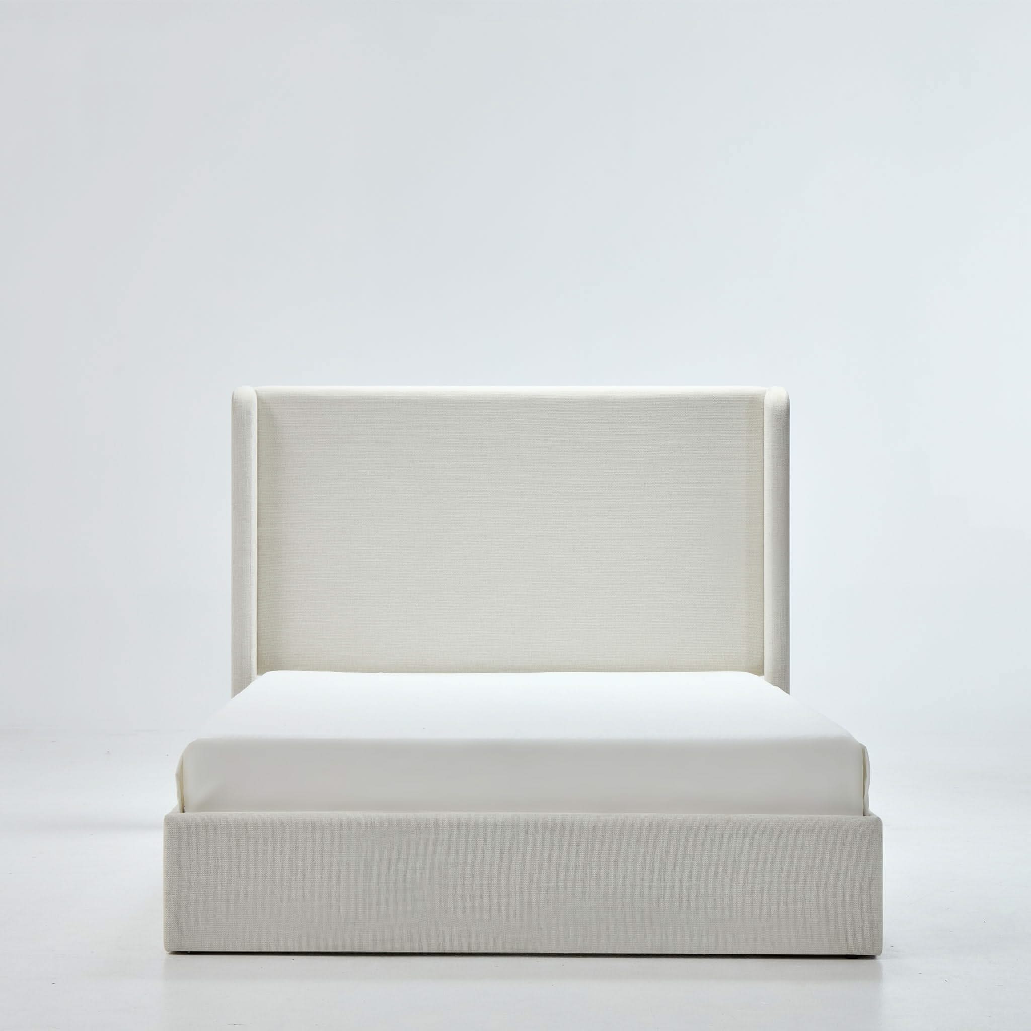 Carmen - Minimalist Upholstered Wingback Bed Frame With High Headboard