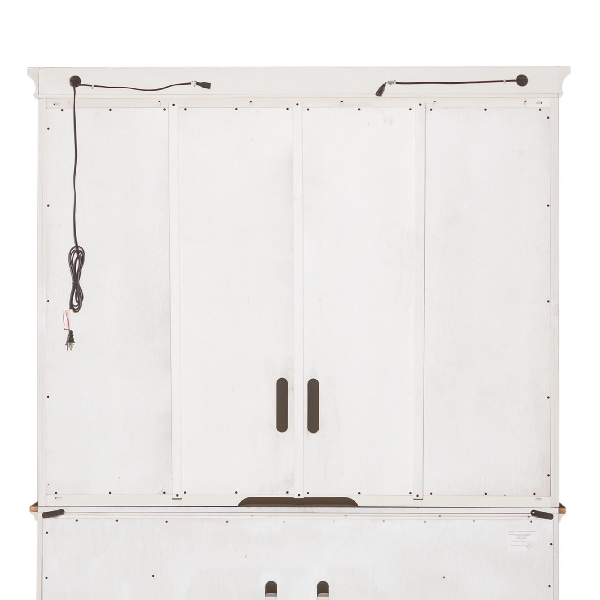 Morgan Creek - Entertainment Hutch - Antique White / Wirebrushed Tobacco Accents