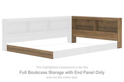 Deanlow - Full Bookcase Storage with End Panel - Honey