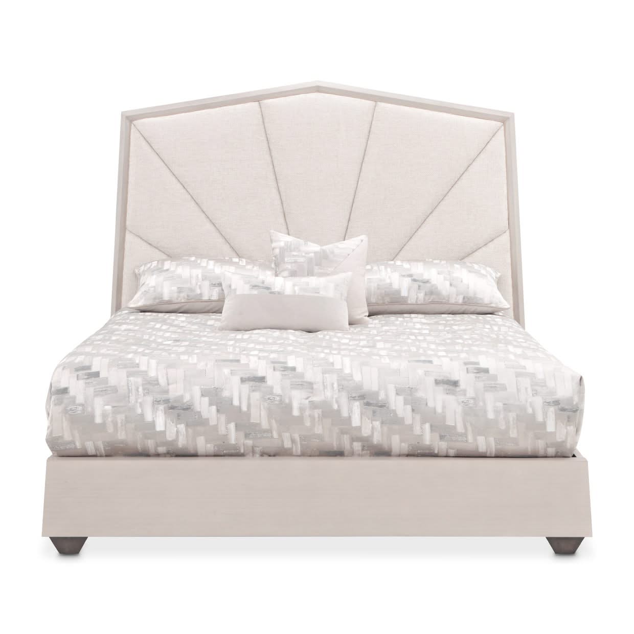 Fantosini - King Tufted Panel Bed - Silver Mist