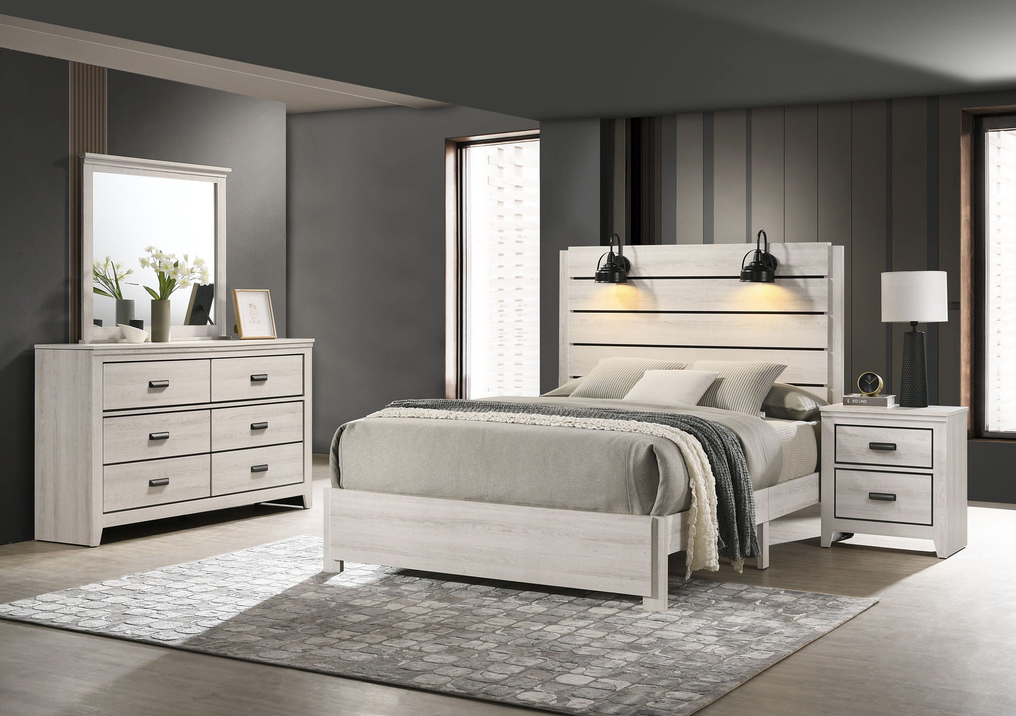 Carter - King Platform Bed In One Box - White