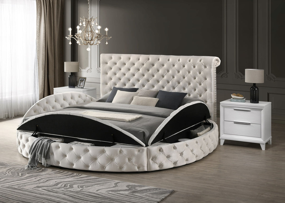 Brigitte - Queen Storage Bed - Ivory