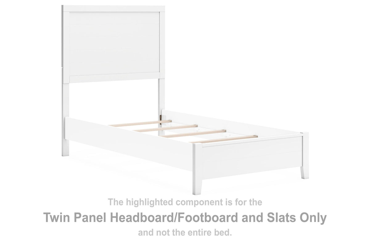 Binterglen - Twin Panel Headboard/Footboard and Slats - White