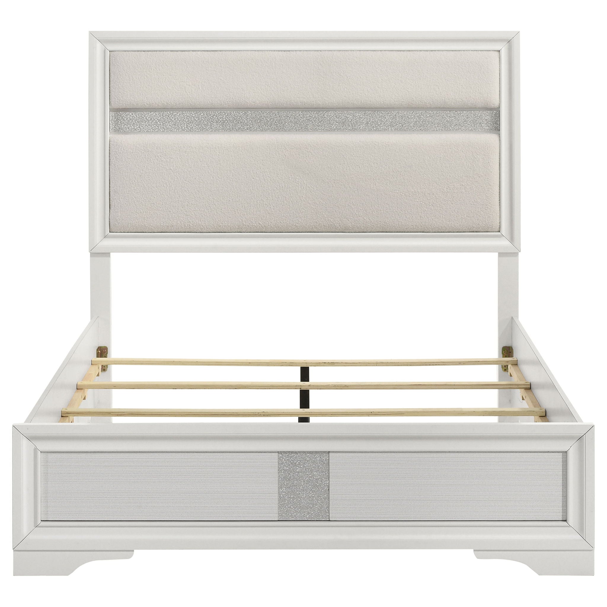 Miranda 54-inch Upholstered Queen Panel Bed White