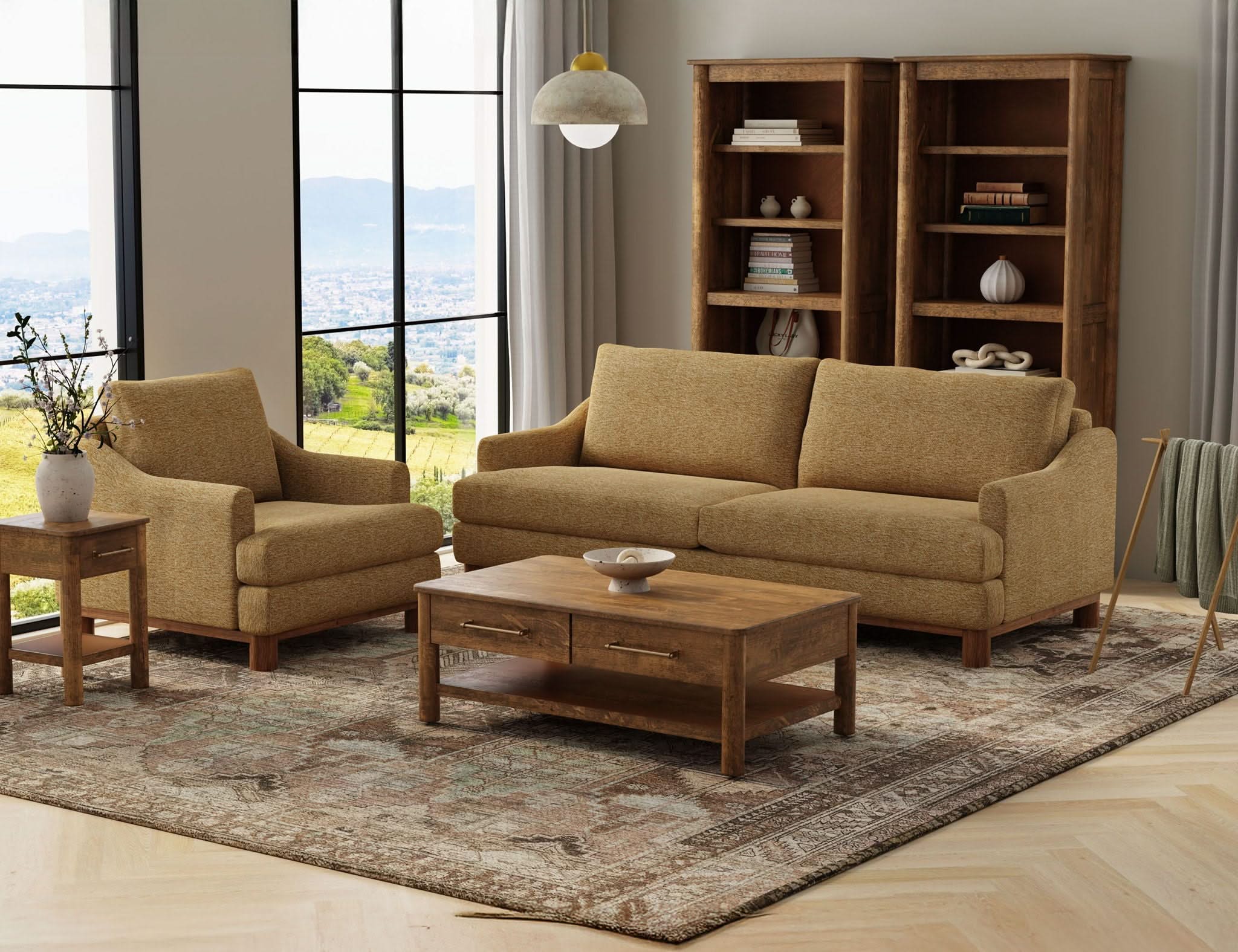 Olimpia - Loveseat - Capuccino Brown