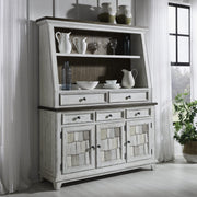 River Place - Server & Hutch - Riverstone White & Tobacco