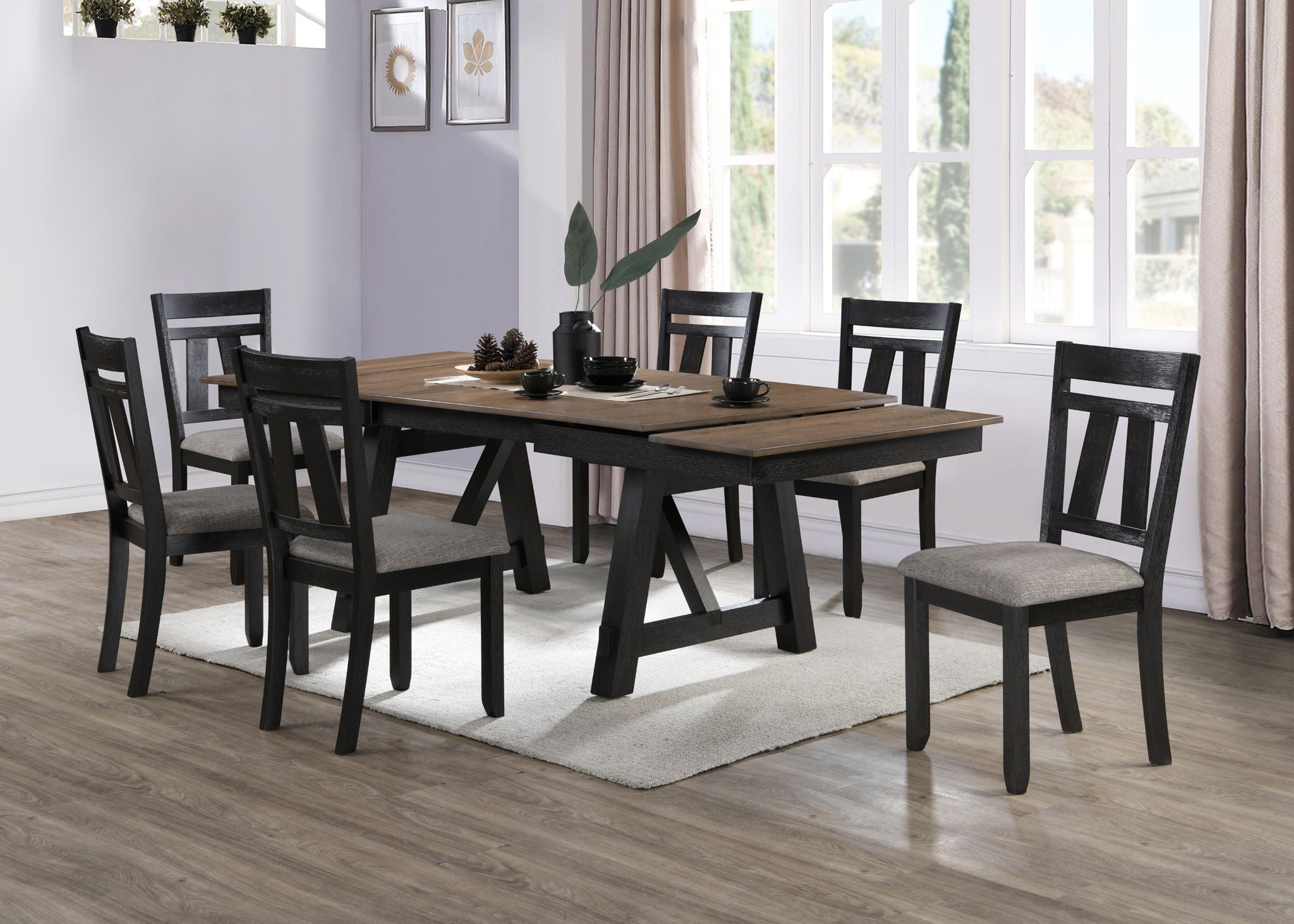 Maribelle - Dining Table - Wheat / Charcoal