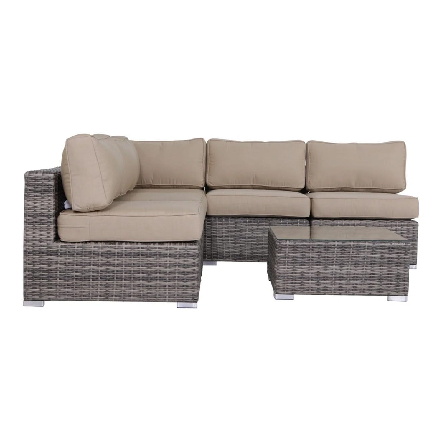 Seating Set With Cushions Handcrafted Wicker Design