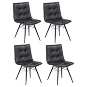 Aiken Faux Leather Upholstered Dining Side Chair Charcoal Grey (Set of 4)