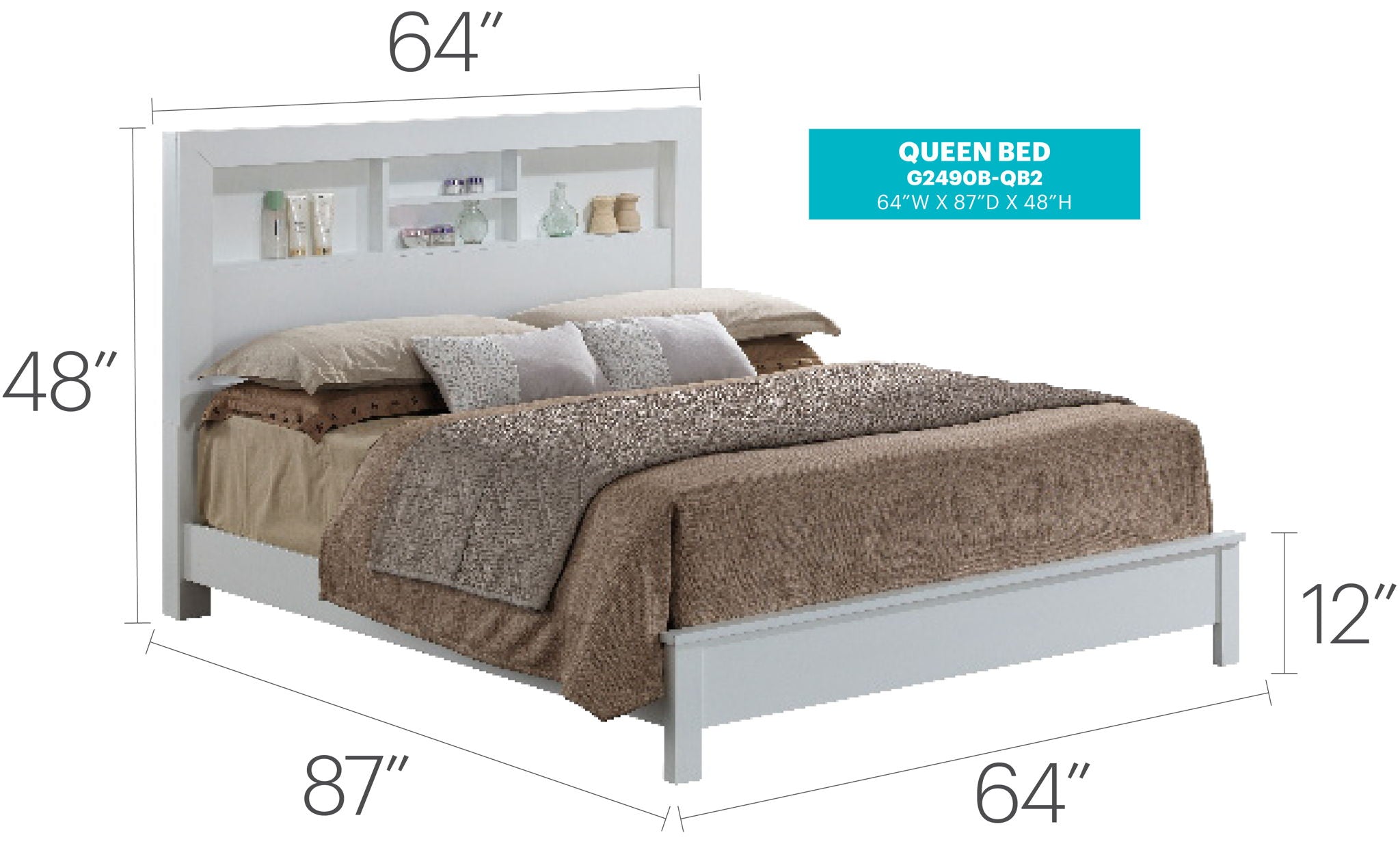 Bed With Transitional Design Stylish