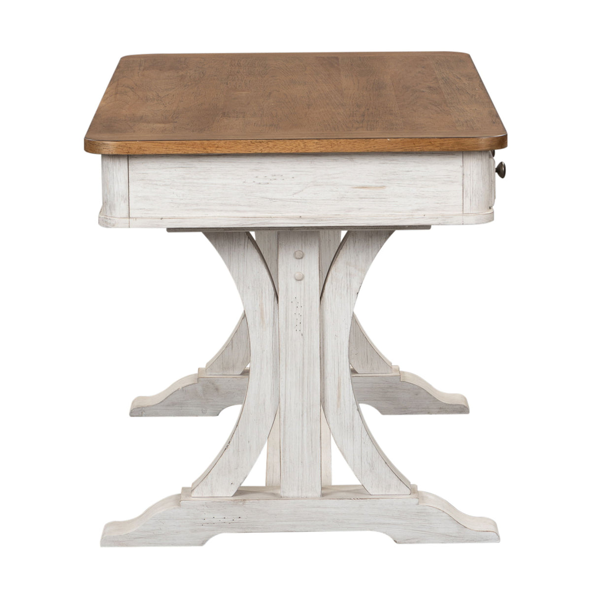 Farmhouse Reimagined - Writing Desk - Antique White / Chestnut Tops