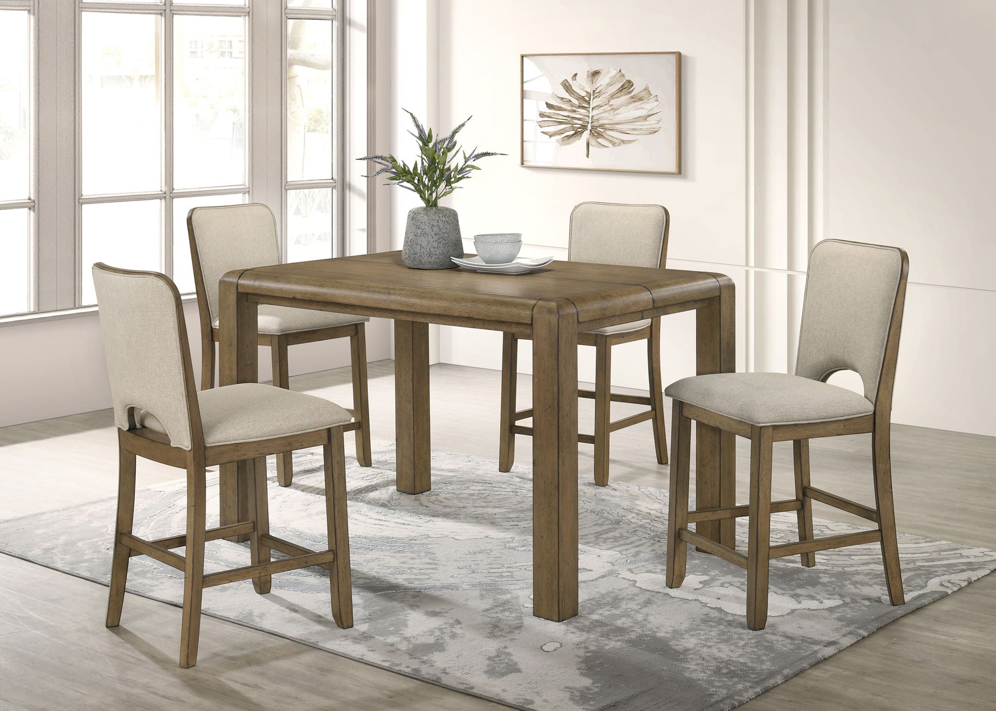 Cockrell - Counter Height Chair (Set of 2) - Light Brown / Beige