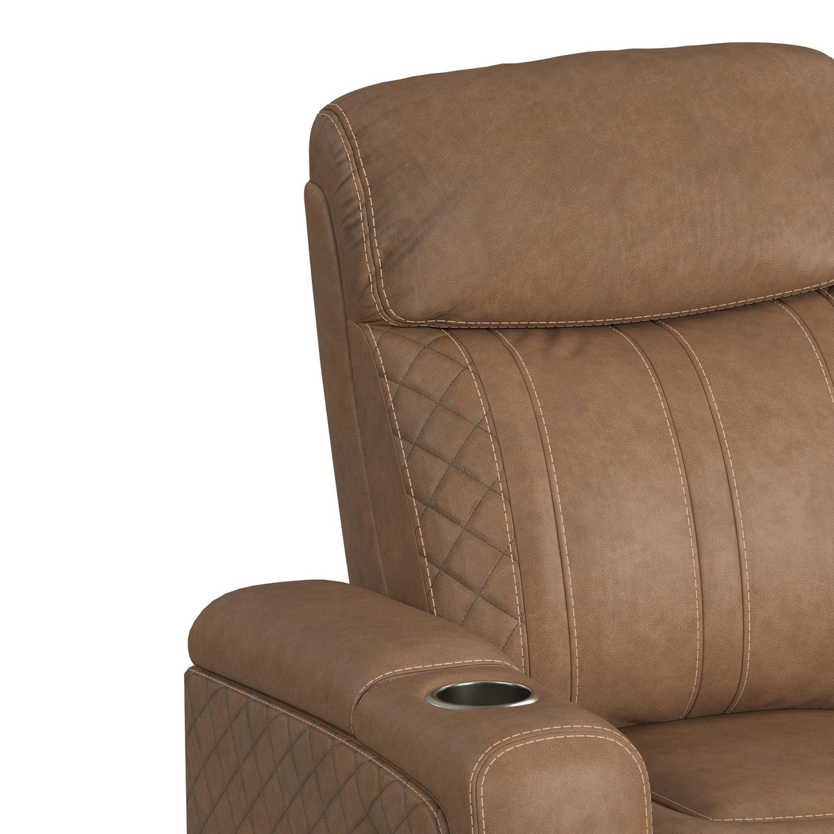 Side Kick - Sofa With Ddt, Wireless Charger, Cupholders And White Led Light - Simba Saddle