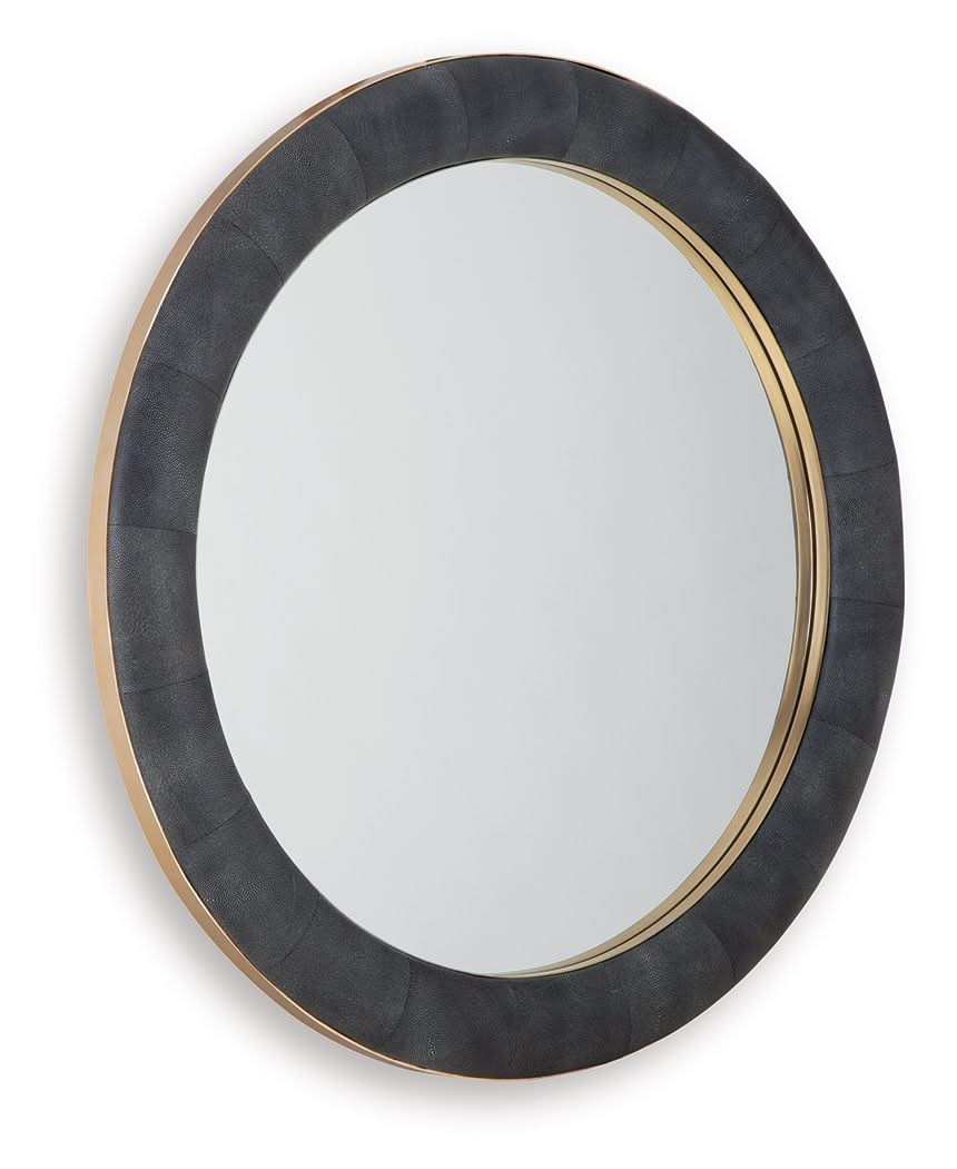 Corinsworth - Accent Mirror - Charcoal / Brass Finish