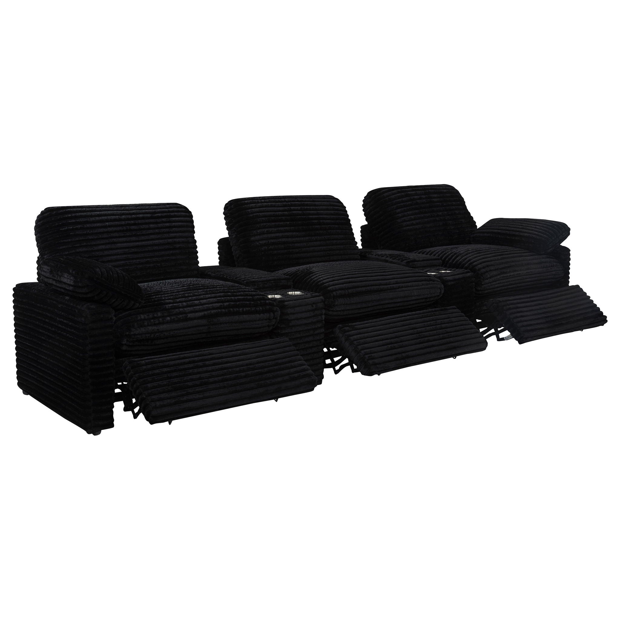Collins 5-Piece Power Reclining Home Theater Seating Black
